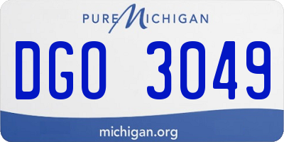 MI license plate DGO3049