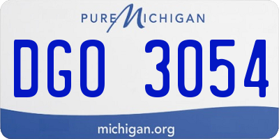 MI license plate DGO3054