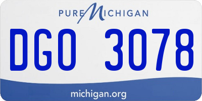 MI license plate DGO3078