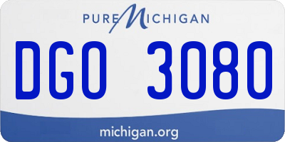 MI license plate DGO3080