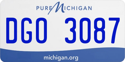 MI license plate DGO3087