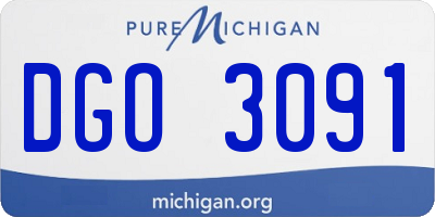 MI license plate DGO3091