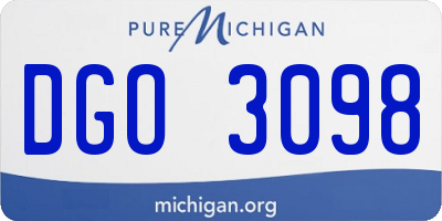 MI license plate DGO3098