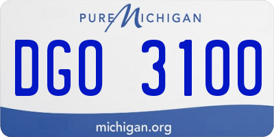 MI license plate DGO3100