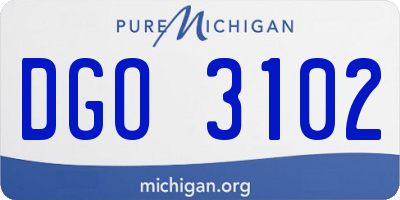 MI license plate DGO3102