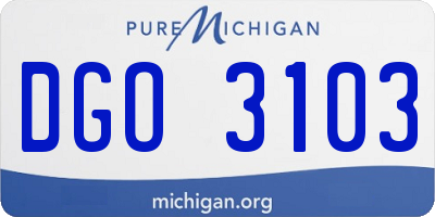 MI license plate DGO3103