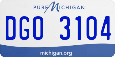 MI license plate DGO3104