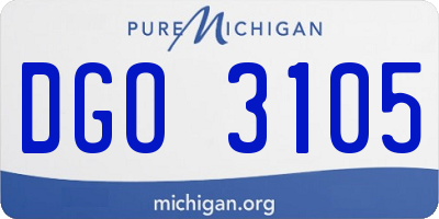 MI license plate DGO3105