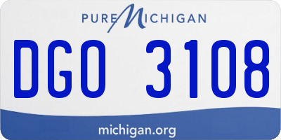 MI license plate DGO3108