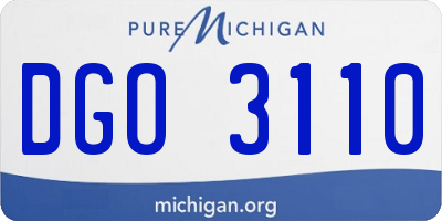 MI license plate DGO3110