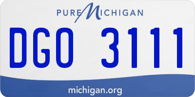 MI license plate DGO3111