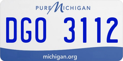 MI license plate DGO3112