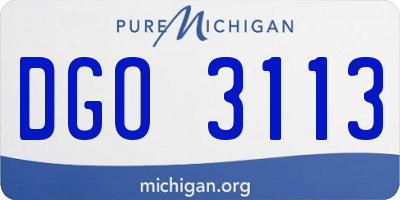 MI license plate DGO3113
