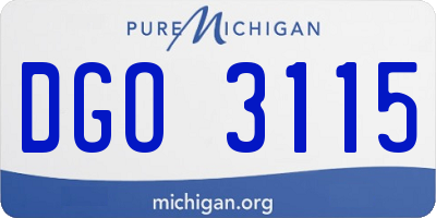 MI license plate DGO3115
