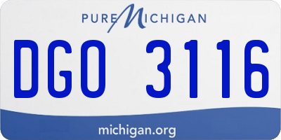 MI license plate DGO3116