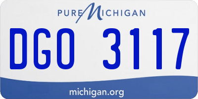 MI license plate DGO3117