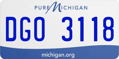 MI license plate DGO3118