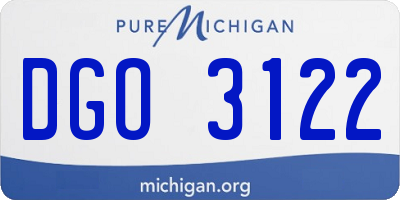 MI license plate DGO3122