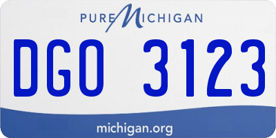 MI license plate DGO3123