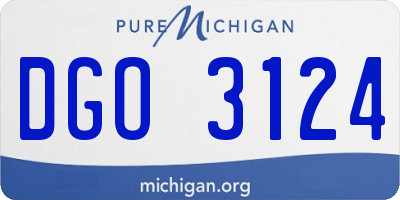 MI license plate DGO3124