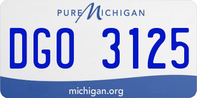 MI license plate DGO3125