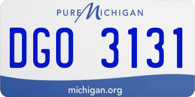 MI license plate DGO3131