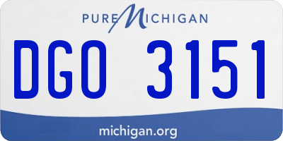 MI license plate DGO3151