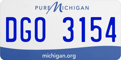 MI license plate DGO3154