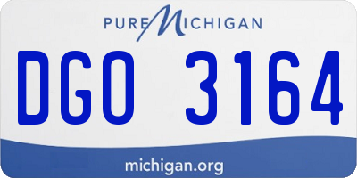 MI license plate DGO3164
