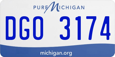 MI license plate DGO3174
