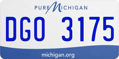 MI license plate DGO3175