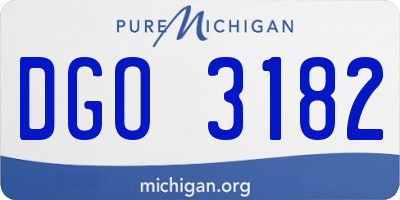 MI license plate DGO3182