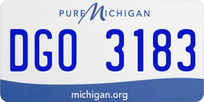 MI license plate DGO3183