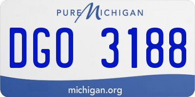 MI license plate DGO3188