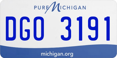MI license plate DGO3191