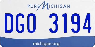 MI license plate DGO3194