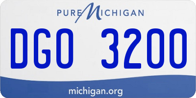 MI license plate DGO3200