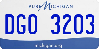 MI license plate DGO3203