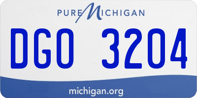 MI license plate DGO3204