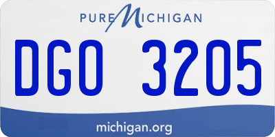 MI license plate DGO3205