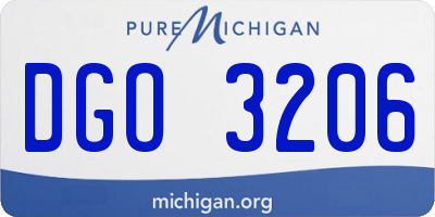 MI license plate DGO3206