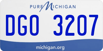 MI license plate DGO3207