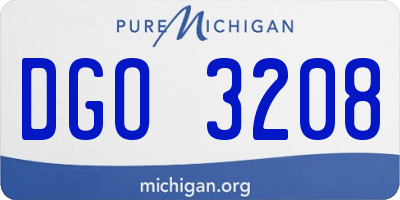 MI license plate DGO3208