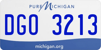MI license plate DGO3213