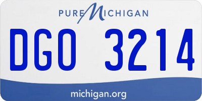 MI license plate DGO3214