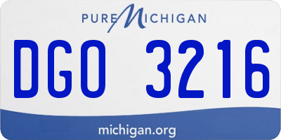 MI license plate DGO3216