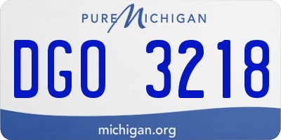 MI license plate DGO3218