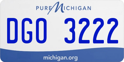 MI license plate DGO3222