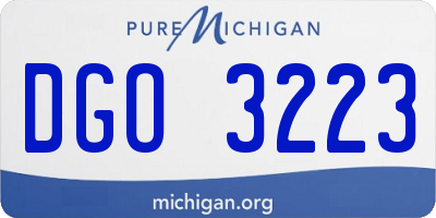 MI license plate DGO3223