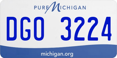 MI license plate DGO3224